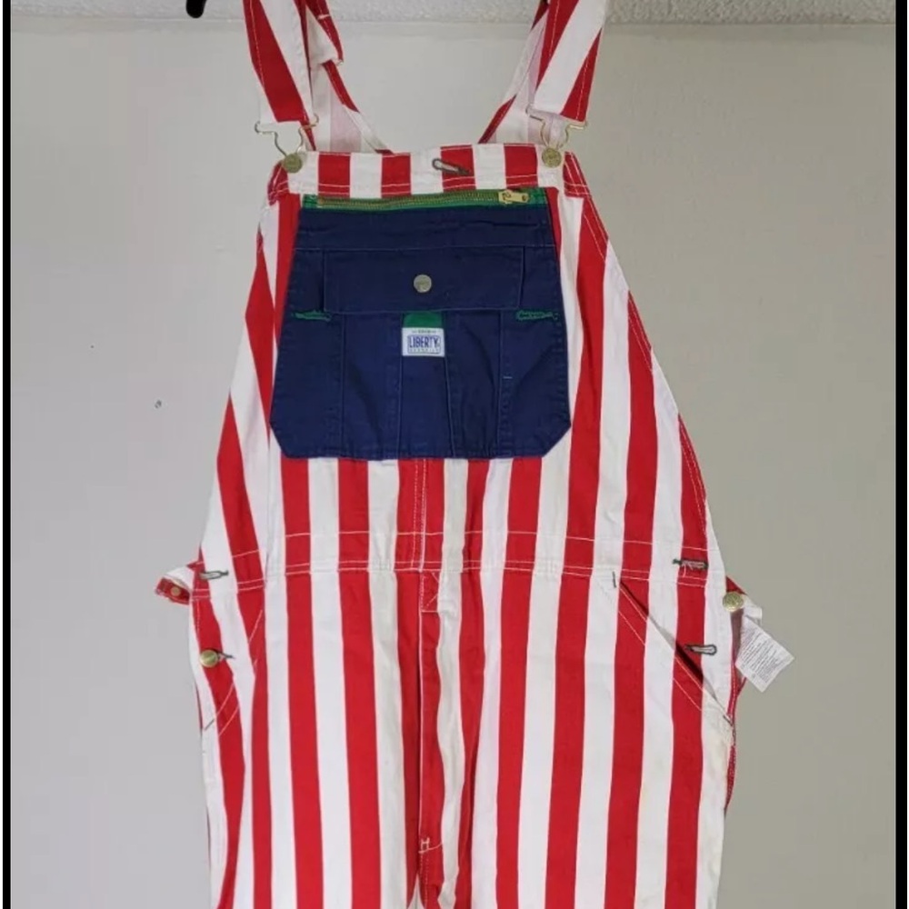 Red, White & Blue Vintage Americana Unisex Overalls